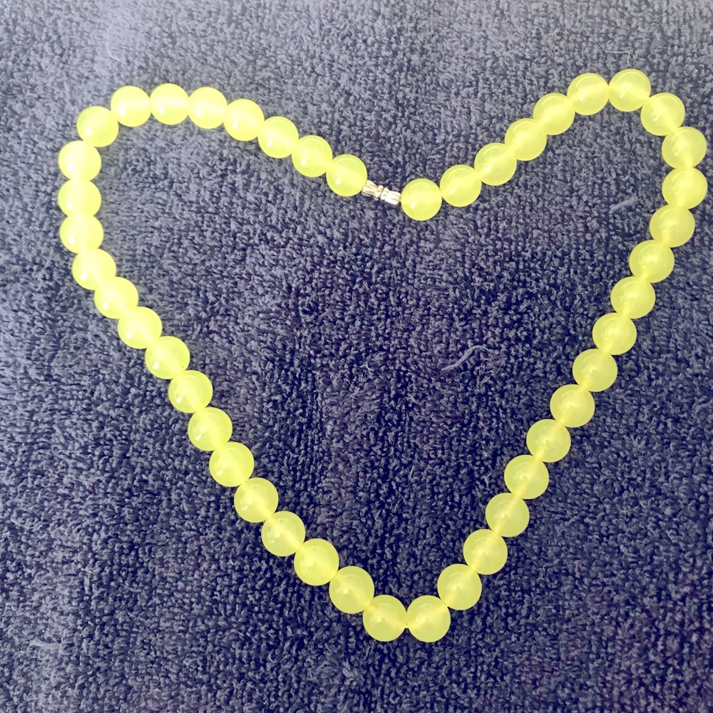 21” of Authentic Icy Green Jadeite Large Bead Necklace